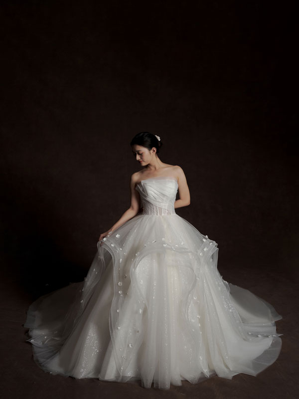 Tulle wedding gown