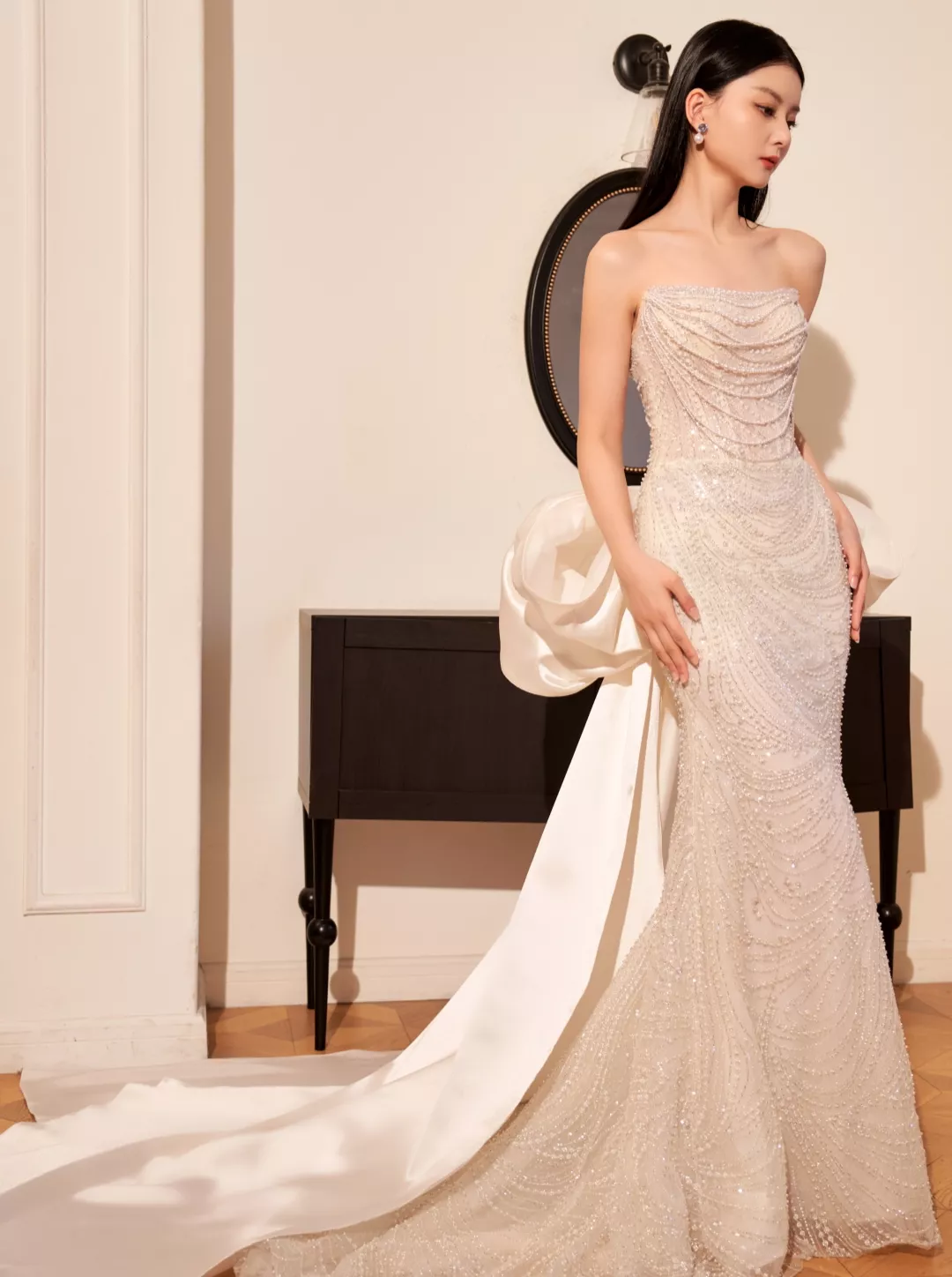 Satin wedding dress