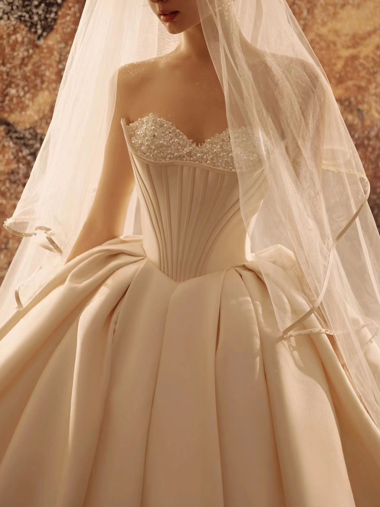 Embroidery bridal gown