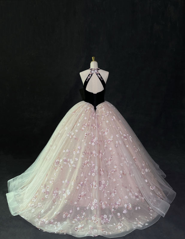 floral tulle wedding dress