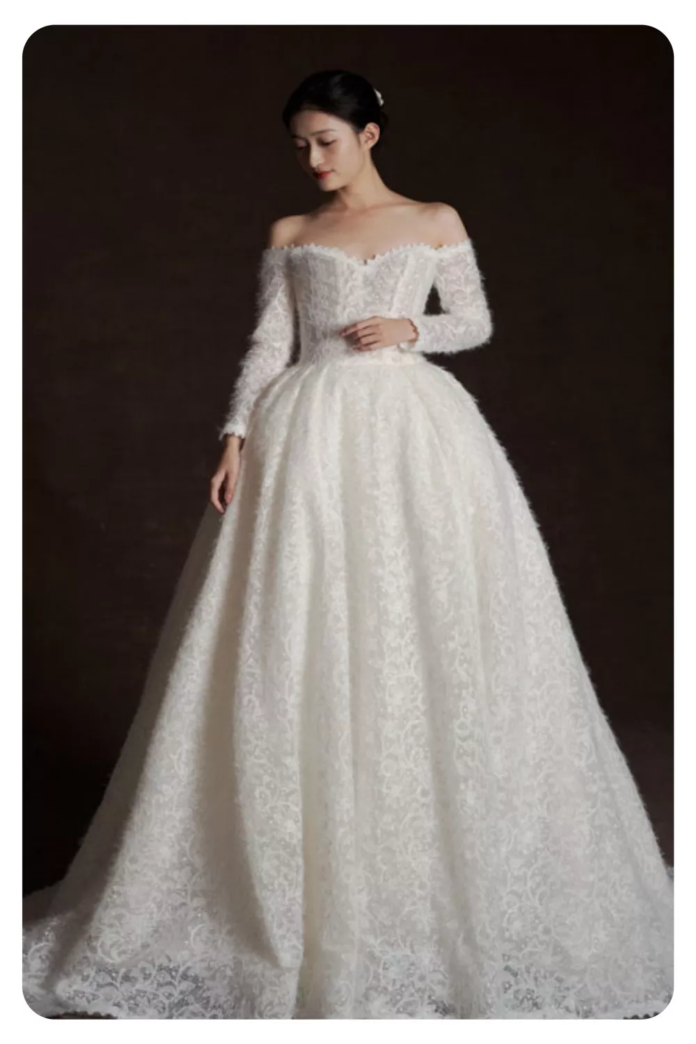 Vestido de novia de manga larga