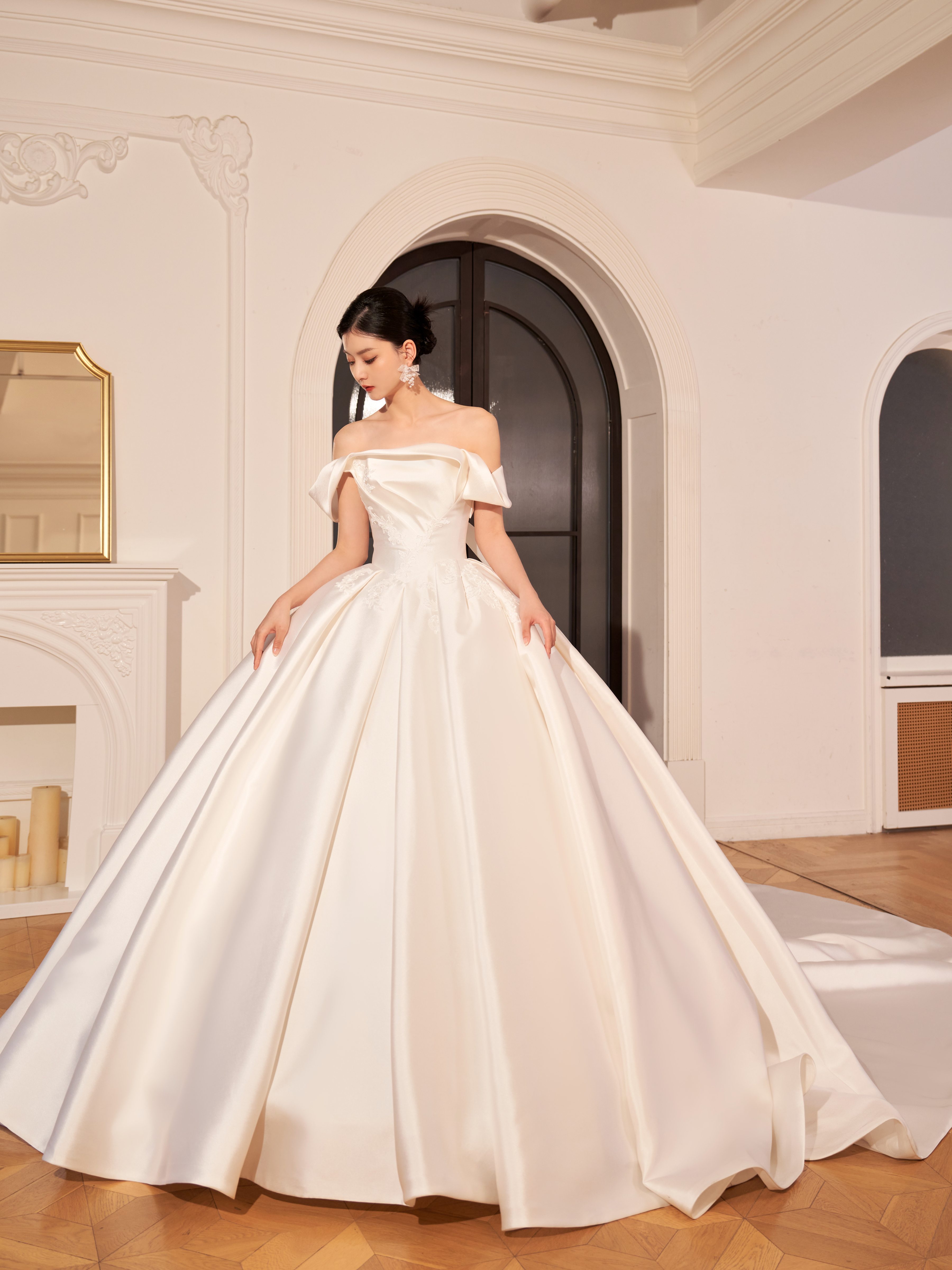 satin wedding dress