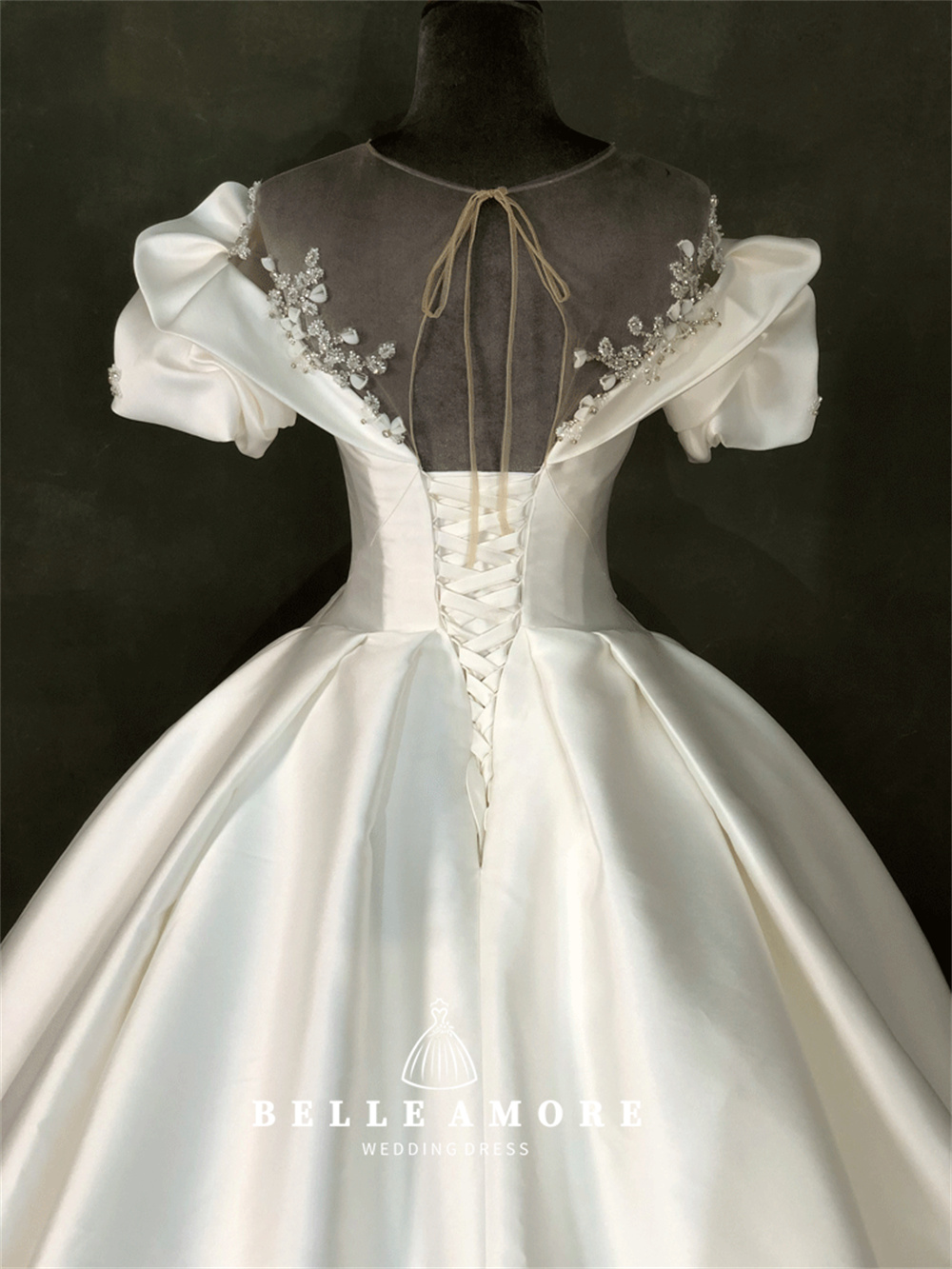 corset back wedding dress Casual High-Low Illusion Corset Lace Beach Wedding Dress main image 0